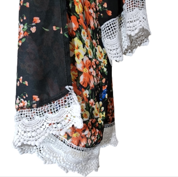 Relipop Kimono Black Size L Lace Trim - Picture 3 of 17